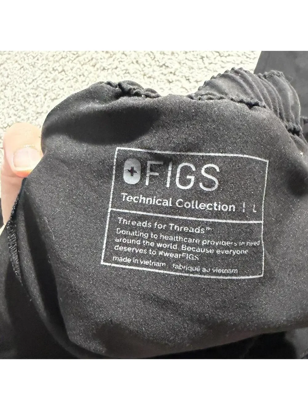 FIGS Men Tansen Jogger Scrub Pants Black Size Large